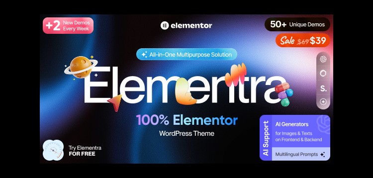 Item cover for download Elementra - 100% Elementor WordPress Theme
