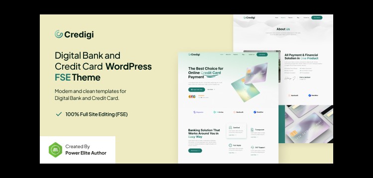 Item cover for download Credigi – Digital Bank & Credit Card FSE WordPress Theme