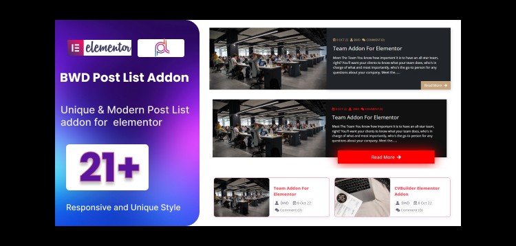 Item cover for download Blog Post List Addon For Elementor