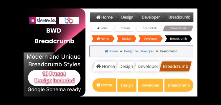 Item cover for download BWD Breadcrumb Addon For Elementor