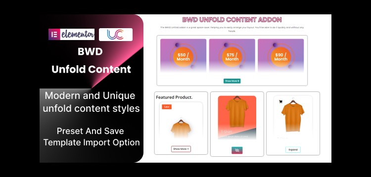 Item cover for download Unfold Content Addon For Elementor