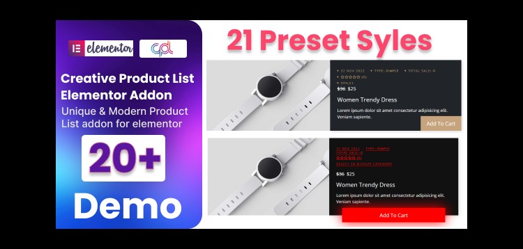 Item cover for download WooCommerce Product List Addon For Elementor