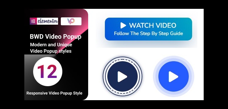 Item cover for download Video Popup addon for elementor