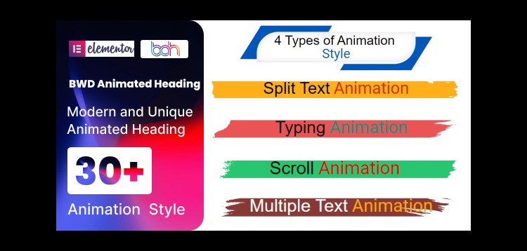 Item cover for download BWD Animated Heading addon for elementor