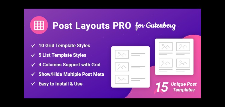 Item cover for download Post Layouts Pro for Gutenberg
