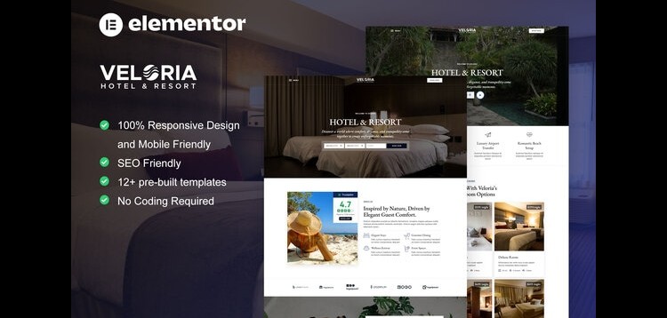 Item cover for download Veloria - Hotel & Resort Elementor Pro Template Kit