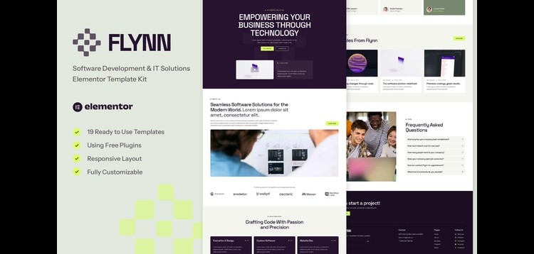 Item cover for download Flynn - Software Development & IT Solutions Elementor Template Kit