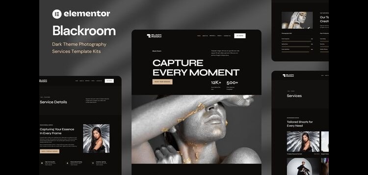 Item cover for download Blackroom - Dark Theme Photography Elementor Template Kit