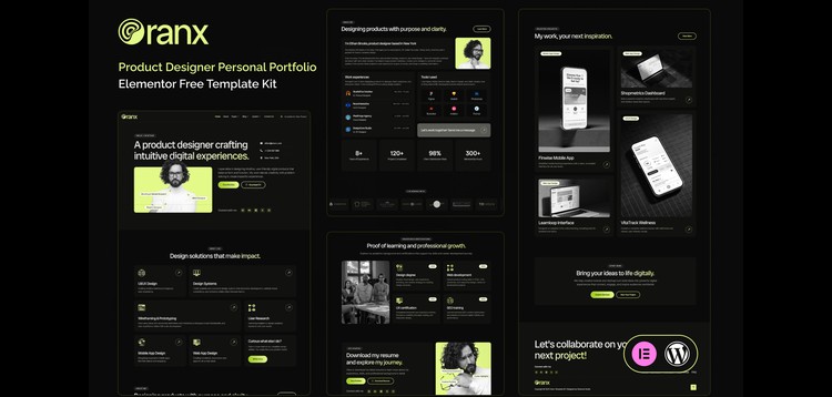 Item cover for download Oranx - Product Designer Personal Portfolio Elementor Template Kit
