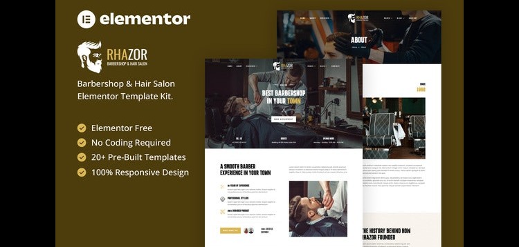 Item cover for download Baberage – Barber & Hairdresser Shop Elementor Template Kit