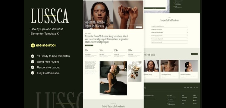 Item cover for download Lussca - Beauty Spa & Wellness Elementor Template Kit