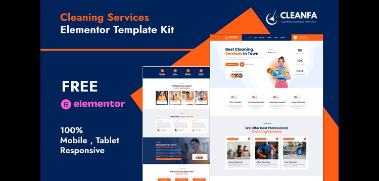 Item cover for download Cleanfa - Cleaning Services Elementor Template Kit
