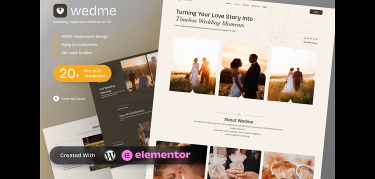 Item cover for download Wedme - Wedding Organizer Elementor Template Kit