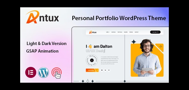 Item cover for download Antux - Personal Portfolio WordPress Theme