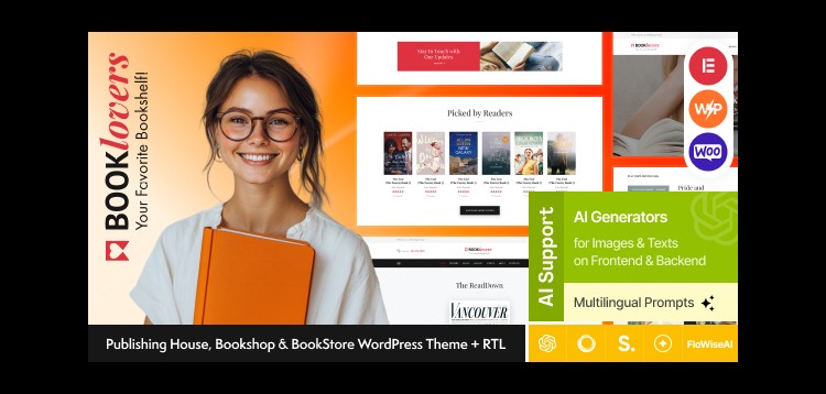 Item cover for download Booklovers - Publishing House, Bookshop & BookStore WordPress Theme + RTL