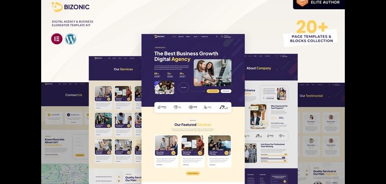 Item cover for download Bizonic - Digital Agency & Business Elementor Template Kit