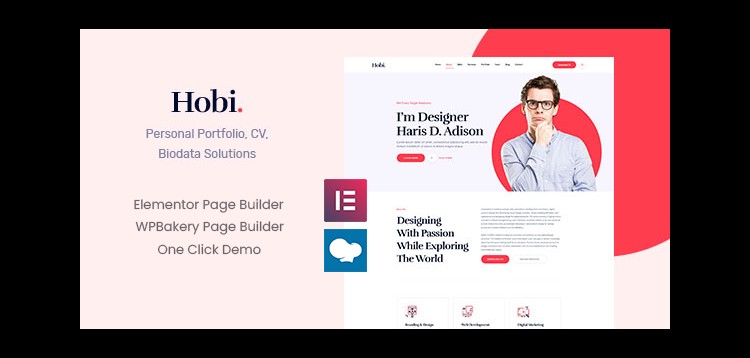 Item cover for download Hobi - Personal Portfolio WordPress Theme