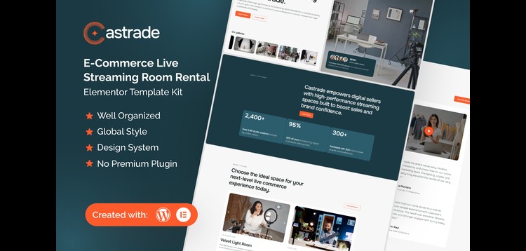 Item cover for download Castrade - Live Streaming Room Rental Elementor Template Kit