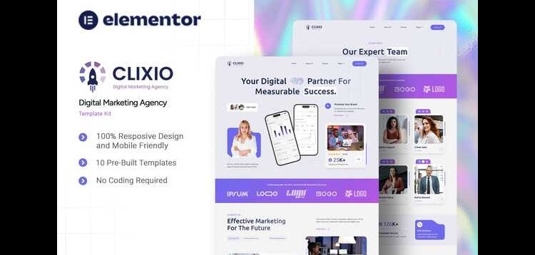 Item cover for download Clixio - Digital Marketing Agency Elementor Template Kit