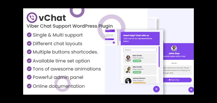 Item cover for download vChat - Viber Chat Support WordPress Plugin