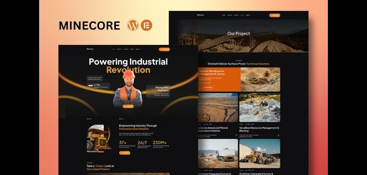 Item cover for download Minecore - Mining & Industry Elementor Template Kit