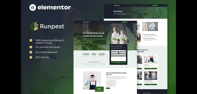 Item cover for download Runpest - Pest Control Service Elementor Template Kit