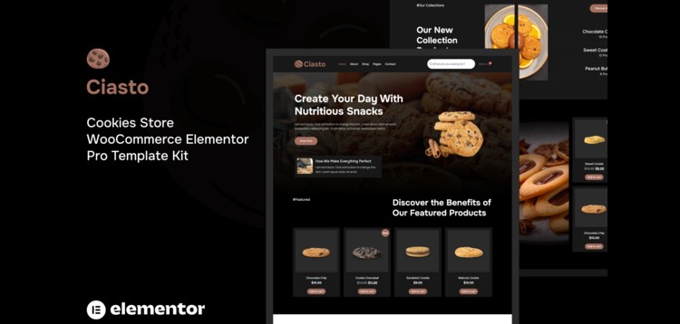 Item cover for download Ciasto - Cookies Store WooCommerce Elementor Pro Template Kit