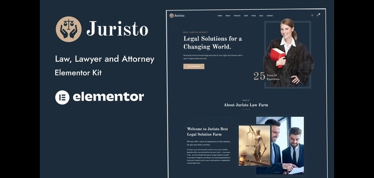 Item cover for download Juristo – Lawyer & Attorney Elementor Template Kit