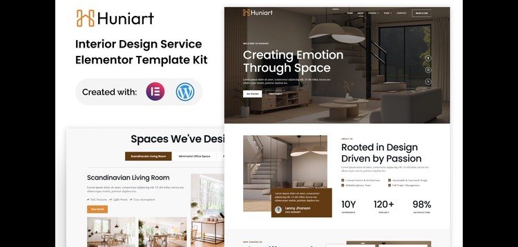 Item cover for download Huniart - Interior Design Service Elementor Template Kit