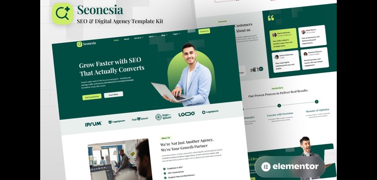 Item cover for download Seonesia - SEO & Digital Agency Elementor Template Kit