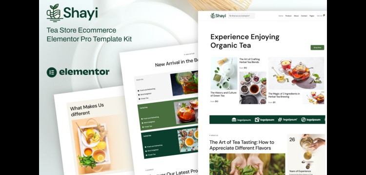 Item cover for download Shayi - Tea Store Ecommerce Elementor Pro Template Kit