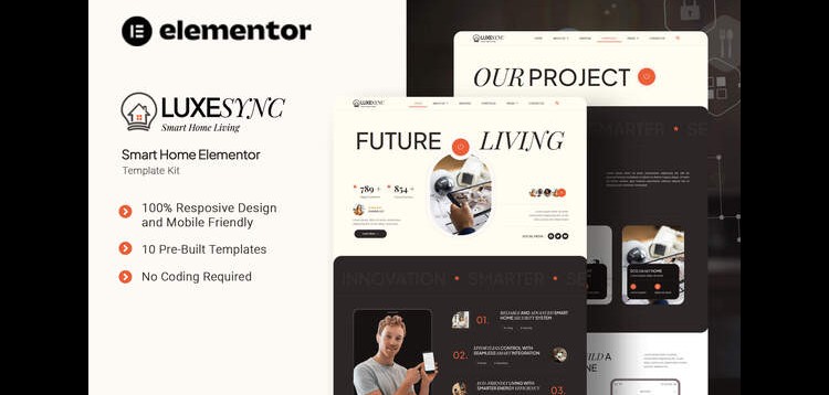 Item cover for download Luxesync - Smart Home Elementor Template Kit