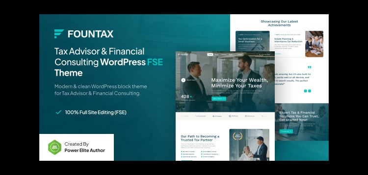 Item cover for download Fountax – Tax Advisor & Financial Consulting FSE WordPress Theme