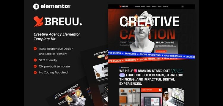 Item cover for download Breuu - Creative Agency Elementor Template Kit