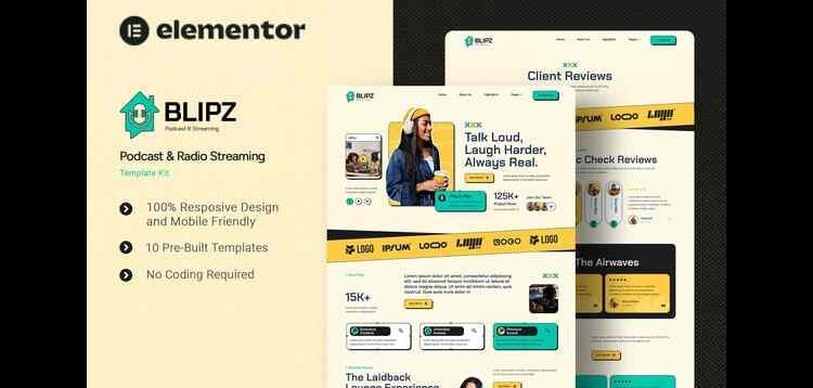 Item cover for download Blipz - Podcast & Radio Streaming Elementor Template Kit
