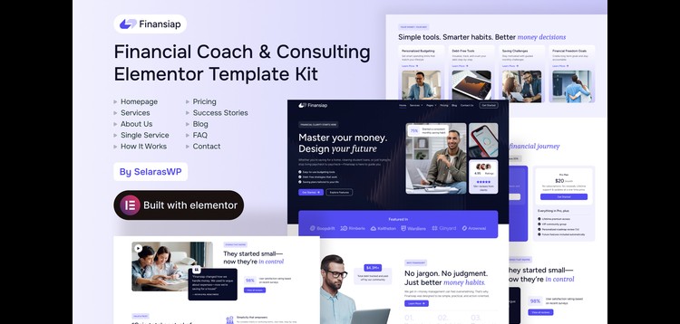 Item cover for download FinanSiap - Financial Coach & Consulting Elementor Pro Template Kit