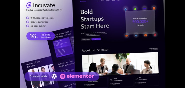 Item cover for download Incuvate – Startup Incubator Elementor Template Kit for Startup Growth