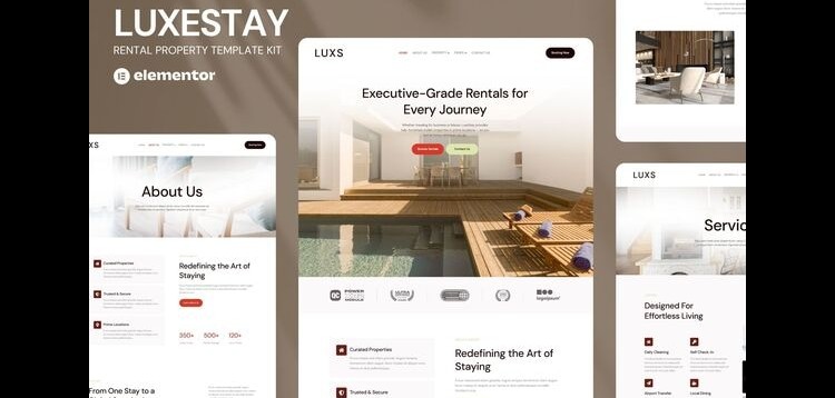 Item cover for download LuxeStay - Rental Property Elementor Template Kit