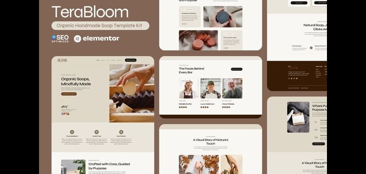Item cover for download TerraBloom - Organic Handmade Soap Elementor Template Kit