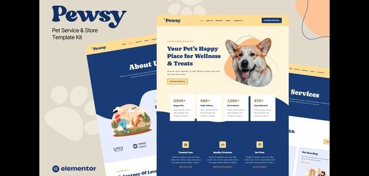 Item cover for download Pewsy - Pet Service & Store Elementor Template Kit