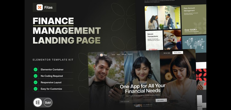 Item cover for download Fitas - Finance Management Elementor Pro Template Kit