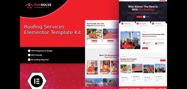 Item cover for download Roofsolve - Roofing Services Elementor Template Kit