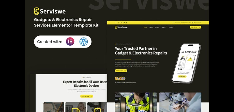 Item cover for download Serviswe - Gadget & Electronic Repair Service Elementor Template Kit