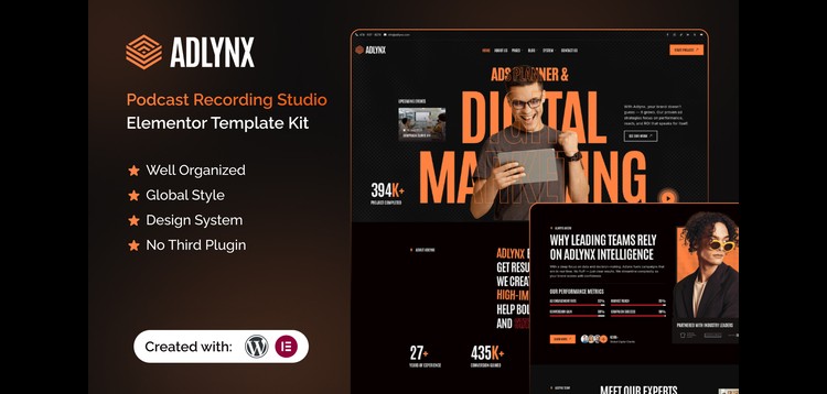 Item cover for download Adlynx - Ads Planner & Digital Marketing Elementor Template Kit