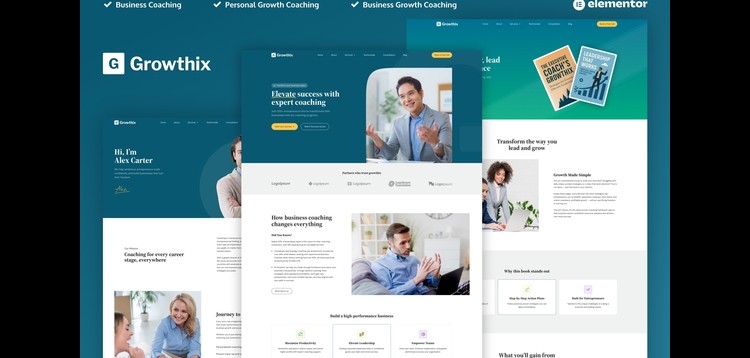 Item cover for download Growthix - Business Coach Elementor Pro Template Kit