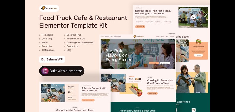 Item cover for download RodaRasa - Food Truck Cafe & Restaurant Elementor Template Kit