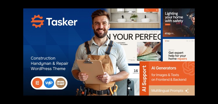 Item cover for download Tasker - Construction Handyman & Repair WordPress Theme