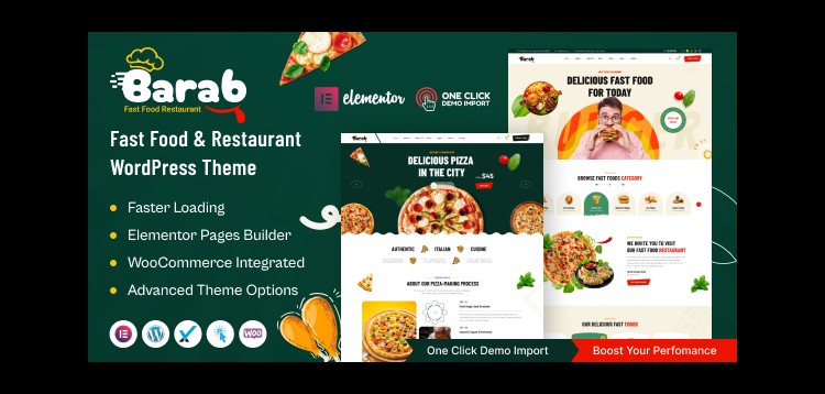 Item cover for download Barab - Fast Food & Restaurant WordPress Theme