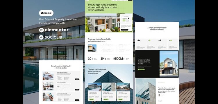 Item cover for download Domix - Real Estate & Property Investment Elementor Template Kit