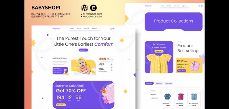 Item cover for download Babyshopi - Kids Store & Baby Shop Elementor Template Kit